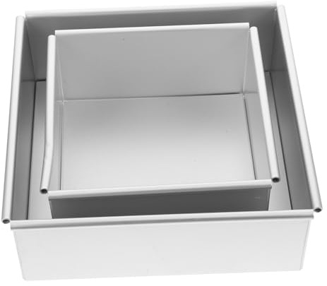 LABRIMP 2 pezzi Stampo per Torte Quadrato Antiaderrente con Rimovibile Alluminio per Cheesecake Mousse e Torte per Feste e Celebrazioni
