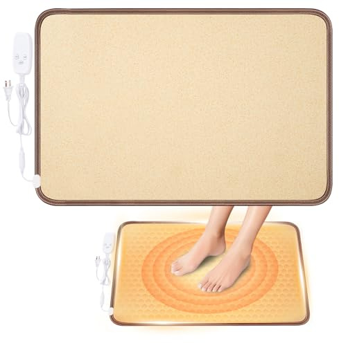 Scaldapiedi Elettrico NujorWarm, Tappetino Riscaldante da Sotto la Scrivania con 10 Livelli di Calore e Timer, Tappeto Riscaldante a Risparmio Energetico per Ufficio, Casa, Studio 220V 120W 47x67cm NM