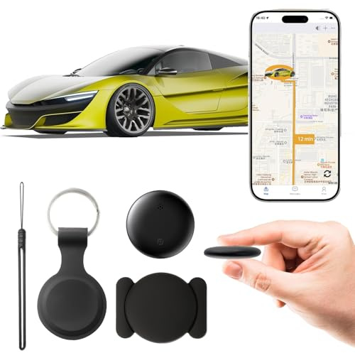 Vehicle Tracker Devices No Fees– (Compatible with Android & iOS) Strong Magnetic, No Monthly Fee, Waterproof, 365-Day Battery, Mini & Hidden Vehicle Tracker(Black 1 set) (Cranberry)