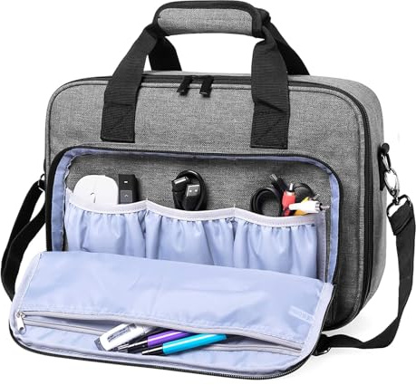 Maletin Proyector Y Accesorios - Bolsa De Transporte | Maleta Portátil Protectora Rígida Pequeña para Cámaras, Portador De Proyector para Exteriores con Correa De Hombro Desmontable