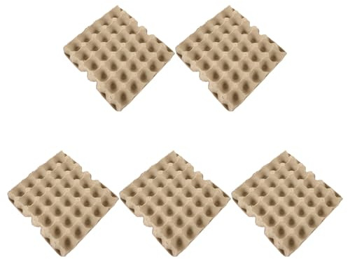 Angoily 5 piezas Cartón de Huevos de Pulpa de Papel Reutilizable Espacios Bandeja Protectora con Ranuras para Huevos de Gran Capacidad Apto para Almacenamiento Nevera y Transporte Seguro