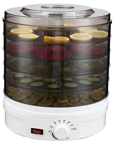 Deshidratador alimentos 5 bandejas, for frutas y verduras deshidratadas, temperatura ajustable y gran capacidad, 350 W ahorro de energía for conservar frutas, verduras y carne.(Graphite color)