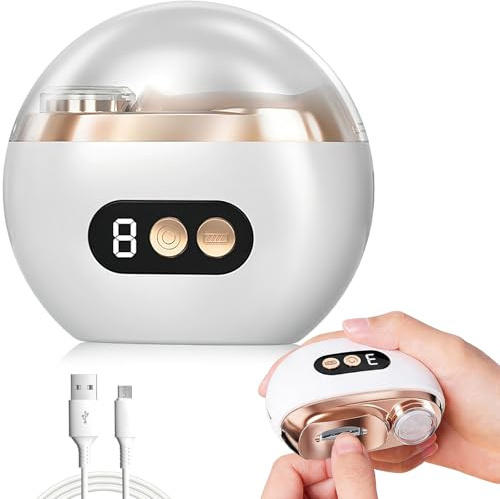 Elektrischer Nagelknipser, 2026 Neu 3-in-1 Polieren Elektrische Nagelschere Nagelfeile mit Led-Licht, Wiederaufladbar Automatischer Nagelknipser für Erwachsene Senioren Kinder (Weiß)