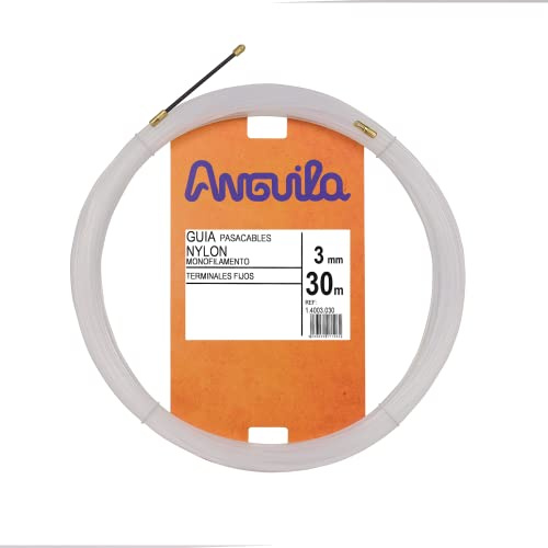 Anguila Guía Pasacables Nylon Terminales Fijos Blanco ⌀3mm 30m