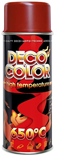 DECO COLOR HEAT RESISTANT SPRAY PAINT HIGH TEMPERATURE STOVES EXHAUSTS BBQ VHT XHT (dark red)