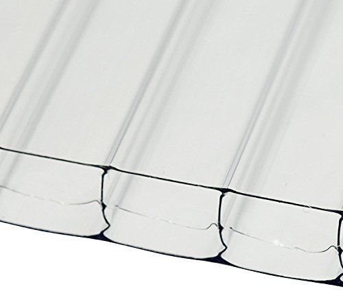 Clear, 1m x 4.5m (Width x Length) 16mm Multiwall Polycarbonate Sheets Poly Plastic Roof Panel for Lean-to Canopy Conservatory