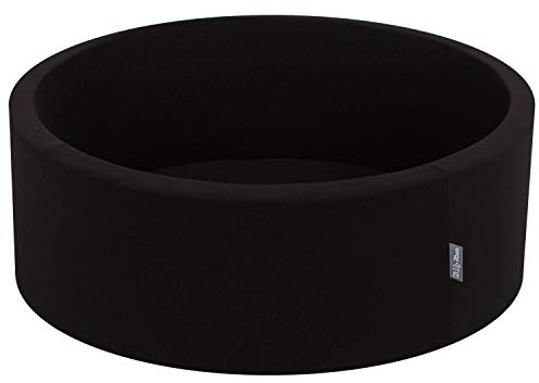 KiddyMoon Bällebad 90X30cm/KEINE Bälle Bällepool Ohne Bälle Für Babys Kinder Rund, Schwarz