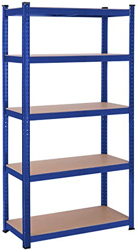 SONGMICS Étagère de Rangement à 5 Niveaux, 40 x 90 x 180 cm, Capacité 875 kg, Planches Réglables, Style Industriel, pour Cuisine, Salon, Bleu GLR040Q01