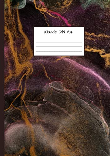 Kladde DIN A4: Notizbuch DIN A4 - Kladde kariert 5 mm - 110 Seiten - Notizheft, Tagebuch, Schreibbuch - Buntes Marmor Muster