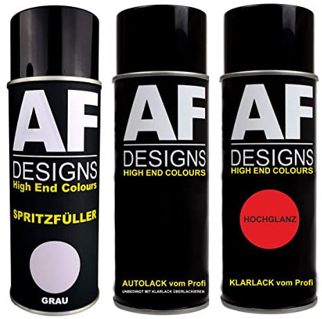 Alex Flittner Designs Spritzfüller Set für Lexus KF3 Beige Shining Flake Metallic Klarlack Autolack Spritzfüller Grundierung Spraydose Set