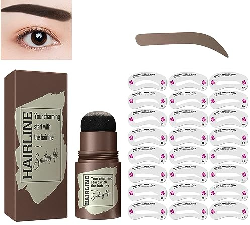 Augenbrauen Stempel Schablone,Eyebrow Powder Stamp,Augenbrauenstempel-Set,Wasserfest Augenbrauenstempel,Augenbrauen-Stempel-und Form-Sets,Make-up-Augenbrauen-Puder,Brows Schablone&StempelSet