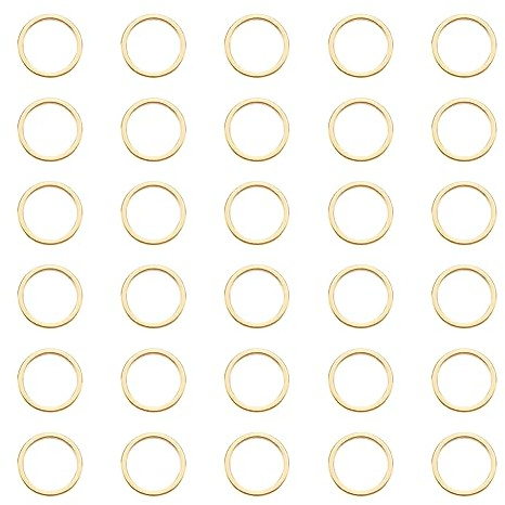 UNICRAFTALE 40Pcs 12mm in Diameter 304 Stainless Steel Linking Ring Metal O Ring Golden Round Ring Circle Frames Connectors Ring Jewelry Link Ring for Bracelet Necklace Jewelry Making