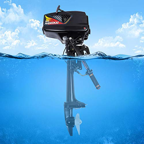 Aussenborder 3,6 PS, 360 degree steering Elektromotor, 2-Takt Außenbordmotor mit CDI-Zündsystem für Schlauchboote Fischerboote Kanus Beibooten