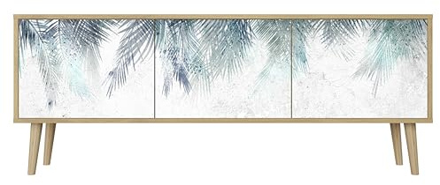 Healancy Biomedical TV Schrank mit Türen - Kommode - Fernsehschrank - Lowboard - Fernsehtisch - Wohnzimmer Möbel - Board mit Stauraum - Tisch - Sideboard - Fernsehrregal Riva-Eiche