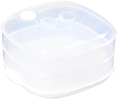 Gzsekken Microwave Steamer with Lid, 2 Layer Vegetable Steamer, BPA Free, Cookware Supplies for Dim Sum Dumpling