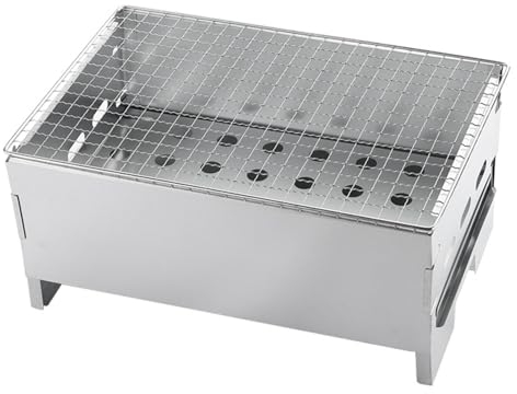 Tragbare Grillpfanne, Campinggrill-Set, Clip für Grillpfanne, Holzkohlegrill mit tragbarer Tasche, für Camping, Wandern, Reisen, Picknick, Grill