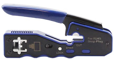 Pinza crimpatrice RJ45, per connettori pass-through Ethernet Cat6a, Cat6, Cat5, Cat5e
