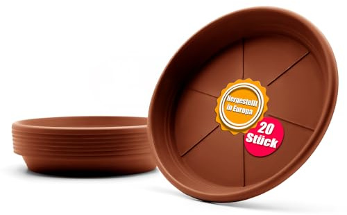 BigDean 20 Blumentopf Untersetzer Ø 16,5 cm in Terracotta – Topfuntersetzer | aus robustem Kunststoff & Made in Europe