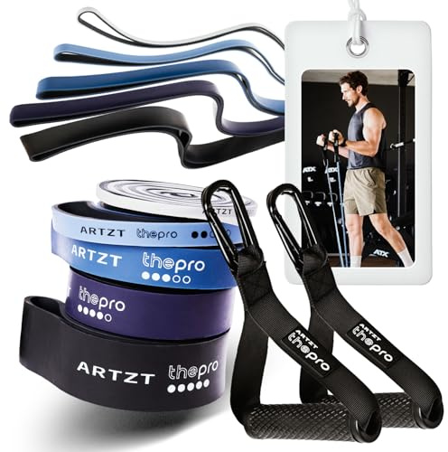 ARTZT thepro Powerband Bundle | 5 Widerstandsbänder Fitness Set | Klimmzug Bänder & Klimmzugband für Krafttraining, Stretching, Gymnastik, Reha & Yoga | Loop Band 208 cm