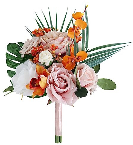 BAHJKASD Brautstrauß Wunderschön Gestaltete Künstliche In Pfingstrosen Und Rosen Für Hochzeitsfotografie Requisiten