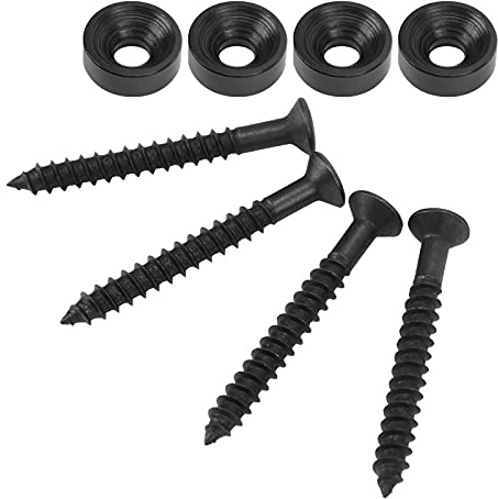 Gitarrenhals-Verbindungsbuchse, Metallhülse, Bolzen, Schraube, Zubehör, E-Bass-Verbindung, Praktischer Edelstahl (Schwarz)