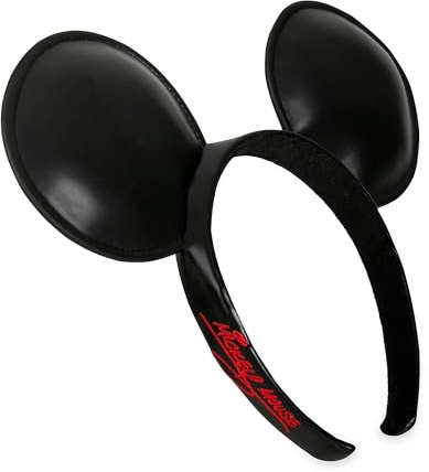 Disney Store Official Mickey Mouse Ears Headband for Adults, Unisex, Black with Red Mickey Mouse Signature on Side, Disneyland and Disney World Accessory