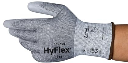 Ansell Hyflex 11-755 Safety Work Gloves Mechanical Protection, Size 10 (XL), (12 Pairs)