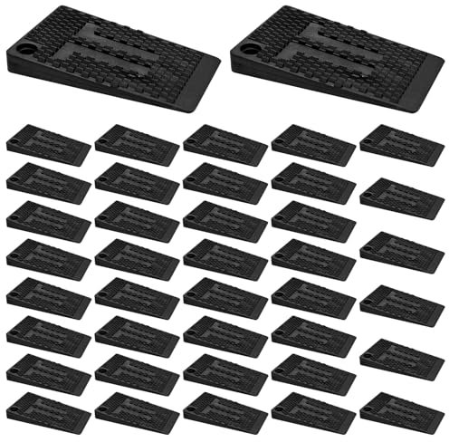 40 Pezzi Cunei per Mobili, Spessori per Mobili in Plastica Flessibili Neri, Cunei in Plastica per Livellare e Stabilizzare Mobili, per Mobili, Tavoli, Sedie, Armadi (40)