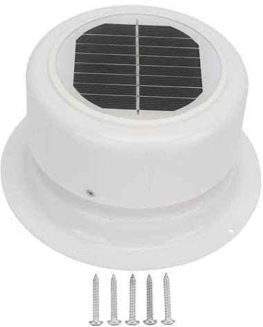 Hattba Ventilador solar de techo con ABS ignífugo, ventilador de techo pequeño para campistas, remolques, barcos, cobertizos, con ventilación