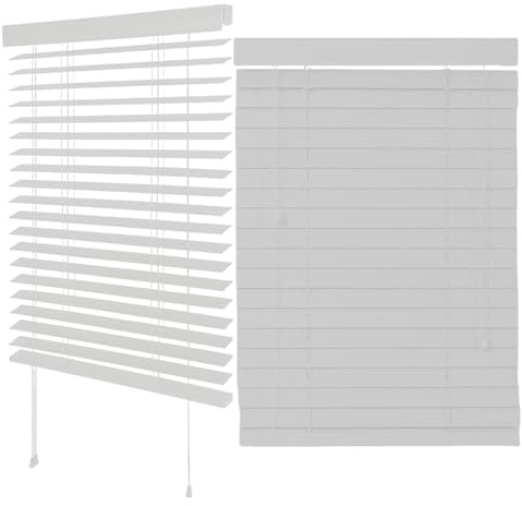 Easy Fit 50 mm Jalousien – Raumverdunkelnde Fensterblenden für Schlafzimmer, Wohnzimmer und Terrasse – stilvolle weiße Lamellen, Fensterbehandlungen und Fensterläden