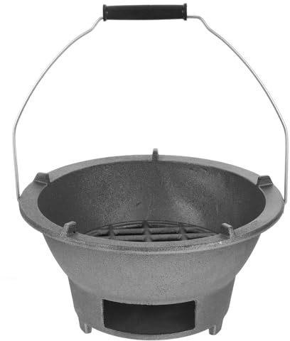 Parliky Barbecue En Fonte Au Charbon De Bois Portable Cuisine Extérieure, Gril Multifonctionnel De Table Pour Barbecue, Pique- Et Fêtes