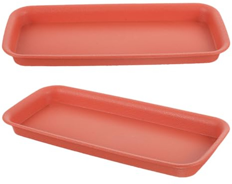 Hohopeti 2pezzi Vassoio Plastica Rettangolare Sottovaso per Bonsai e Piante in Vaso Interni