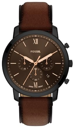 Fossil Neutra Watch for Men, Quartz Chronograph Movement with Leather Strap