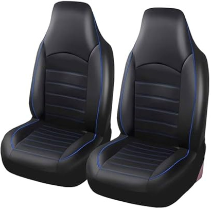 TANJAU Autositz Schonbezug Sets für FIAT Panda/Grande Panda/Panda Hybrid, Auto-Sitzbezüge Vordersitze 2Pcs Autositzbezüge Leder Atmungsaktiv Verschleißfest Bequem,B/Blue