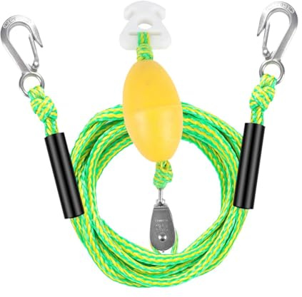 JicSuXi Boot Schleppseil Surf Schlepprope Wasserski Wakeboard Verbindung aus Hochfestem PE Material mit Zwei Stabilen Haken für Wassersport