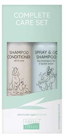Greenfields Hundeshampoo Geschenk Set für Komplette Pflege - 2 x 250 ml