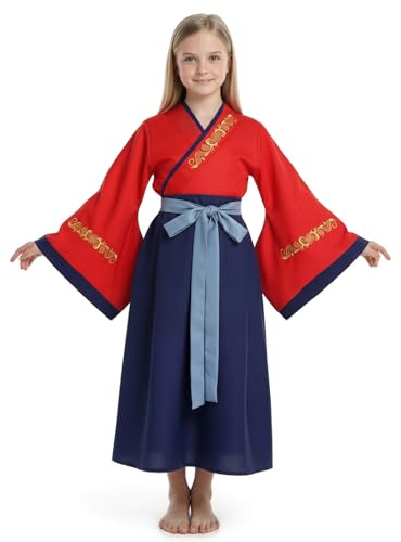 CoolChange Robe Hanfu chinoise | Costume pour enfants pour fans de Mulan | Taille: 110