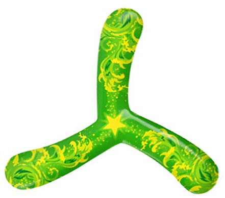 Boomerang - Boomerang para niños, 3 hojas, juego al aire libre, regalo de deporte (verde)