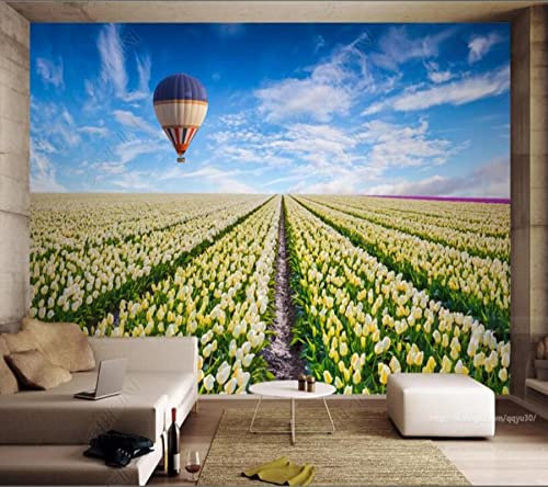 Frtmsticker Papier Peint Autocollant Murale 3D Bleu Ciel Mer De Fleurs Papier Peint Photo 3D Enfants Chambre 3D Murale Pvc Autocollant Wall Art Garçon Fille Chambre Affiche Murale 400X280Cm