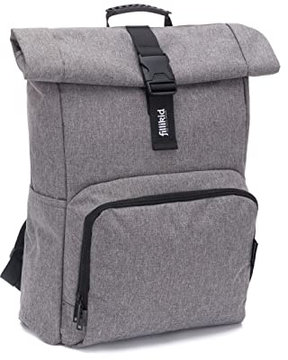 Fillikid Tokio - Mochila para cambiar pañales, incluye cambiador, espacio de almacenamiento variable, compartimento térmico y gancho de fijación, color gris