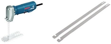 Bosch Professional 0601575103 Scie mousse GSG 300 350 W, Bleu, One size + Bosch Accessories 2607018011 Lames de scie, set de 2 pièces, 200 mm Gris