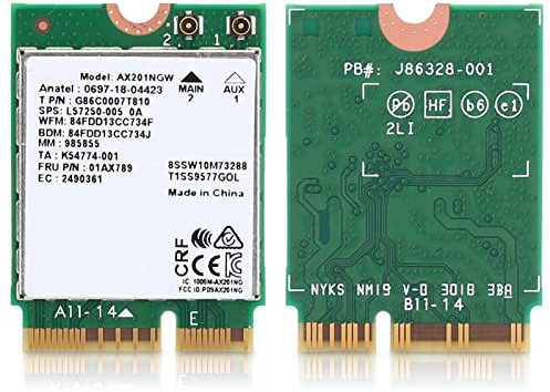Vikye Intel AX201NGW WIFI 6-Gigabit-Netzwerkkarte für Hochgeschwindigkeits-Bluetooth 5.0 und MU-MIMO Unter Windows 10 X 64-Bit