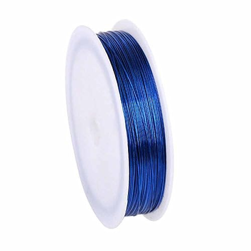 SHTGOI Kupferdraht 0.5mm Metalldraht Basteldraht Dünn 40m/Rolle Kupferdrahtrolle Schmuckdraht Perlendraht Lackierter Draht zum Basteln für Schmuckherstellung,Blumenkunst,Perlenarbeiten Saphirblau