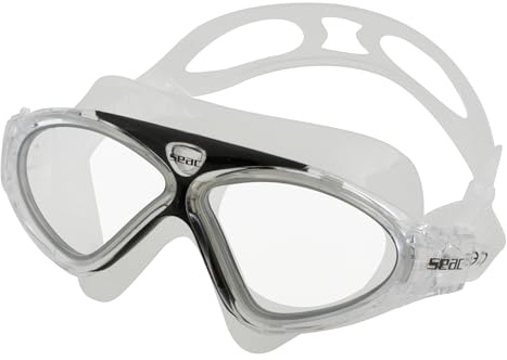 SEAC Vision HD, simglasögon för simglasögon i pool och hav Unisex vuxen, svart/transparent, standard
