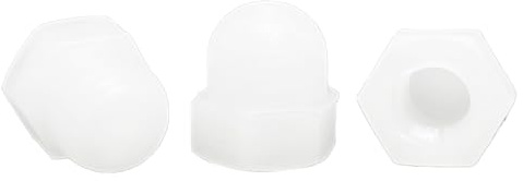 50Pcs White Nylon Hexagon Decorative Cap Nut,Hex Head Dome Acorn Cover Nut (M5-0.8mm)