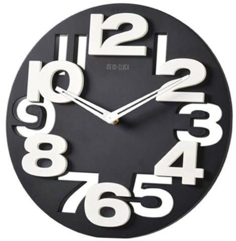 PRETYZOOM Wand LED-Digitaluhr Schwarze Büroeinrichtung Uhrennummern hängende Uhr schwarzes Dekor extra große Digitaluhr Wohnkultur Bürodekoration Vintage-Dekor Mode schmücken Kinder Uhr 3D