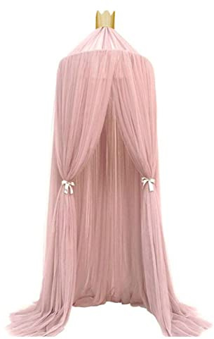 Elegante Baldacchino per Bambini-Zanzariera in Rete per la Casa-Tende Eleganti a Baldacchino dal Soffitto-Lettino a Baldacchino per Bambini Camera da Letto per Bambini (Rosa)