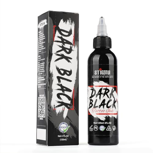 STIGMA 4oz/120ml Dunkles Schwarz Tattoo Tinte Tätowierfarbe Permanent Tattoo Pigment Professionelle Tattoo Versorgung für Futter & Schattierung TI972-4OZ-D