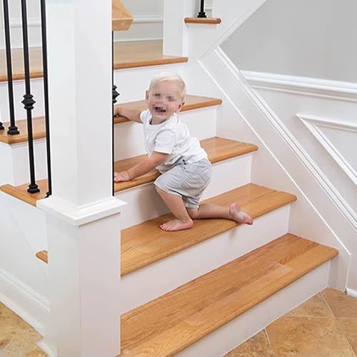 15x Anti-Rutsch Streifen Treppen,Stufenmatten für Holz,Fliesen,Stein und andere Glatte Böden,Rutschschutz Treppe,Treppenstufen Matten Transparent,Selbstklebend Antirutschstreifen (10cm×81cm)