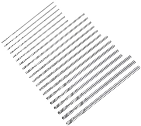 sourcing map 5 juegos (100 piezas) de mini brocas helicoidales de 0,3 a 1,6 mm, vástago recto de acero de alta velocidad, juego de brocas pequeñas para proyectos de bricolaje de cuentas de madera, con